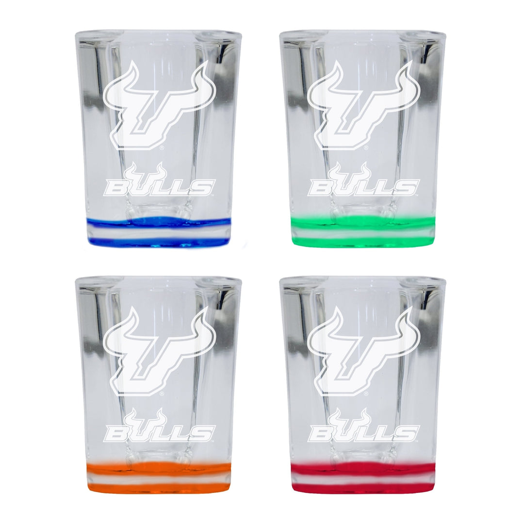 South Florida Bulls 2 Ounce Engraved Shot Glass Square Officially Licensed Collegiate Product Image 4