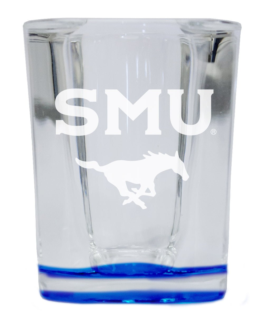 Southern Methodist University 2 Ounce Engraved Shot Glass Square Officially Licensed Collegiate Product Image 1