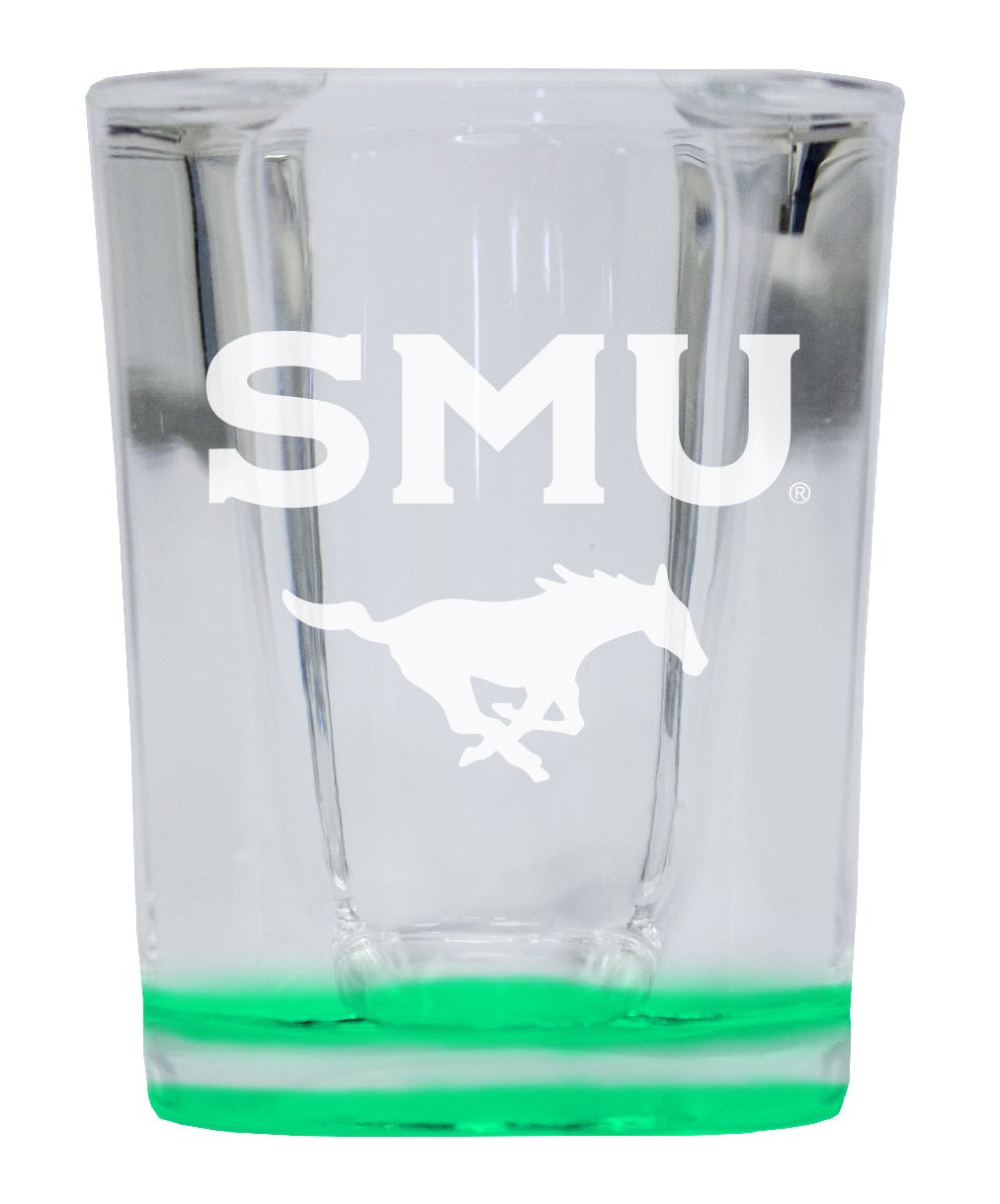 Southern Methodist University 2 Ounce Engraved Shot Glass Square Officially Licensed Collegiate Product Image 1