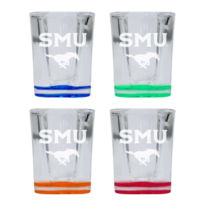 Southern Methodist University 2 Ounce Engraved Shot Glass Square Officially Licensed Collegiate Product Image 4