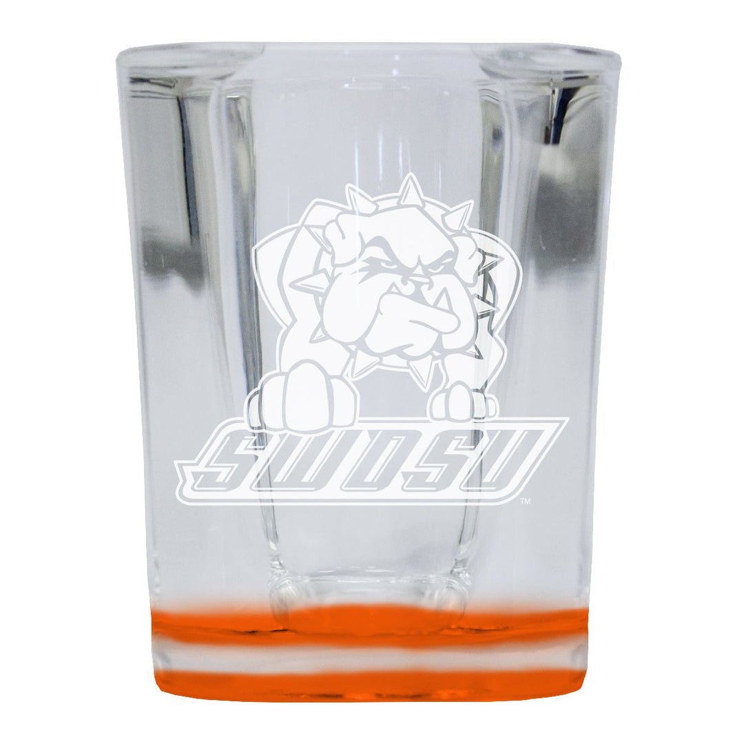 Southwestern Oklahoma State University 2 Ounce Engraved Shot Glass Square Officially Licensed Collegiate Product Image 1