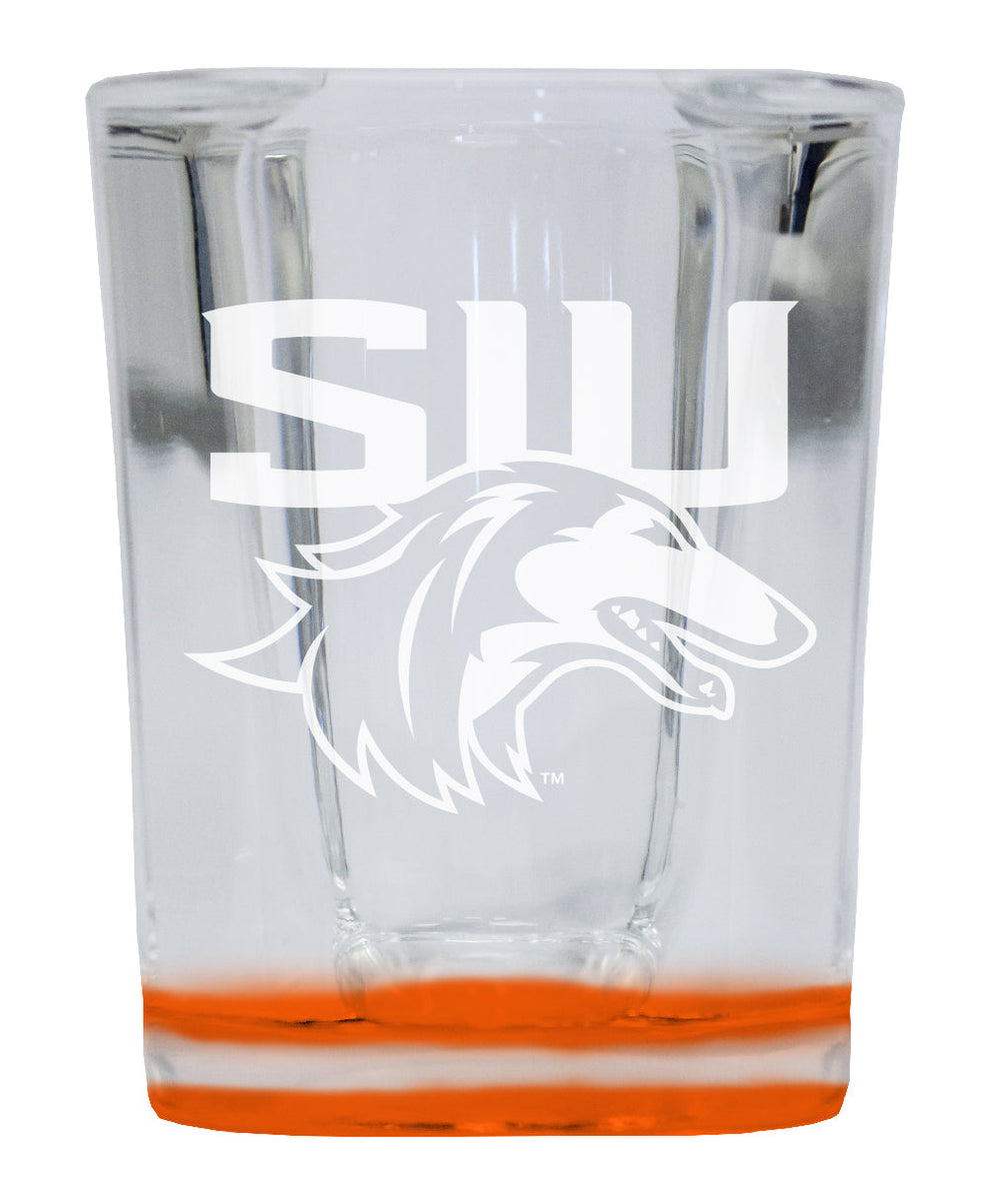 Southern Illinois Salukis 2 Ounce Engraved Shot Glass Square Officially Licensed Collegiate Product Image 2