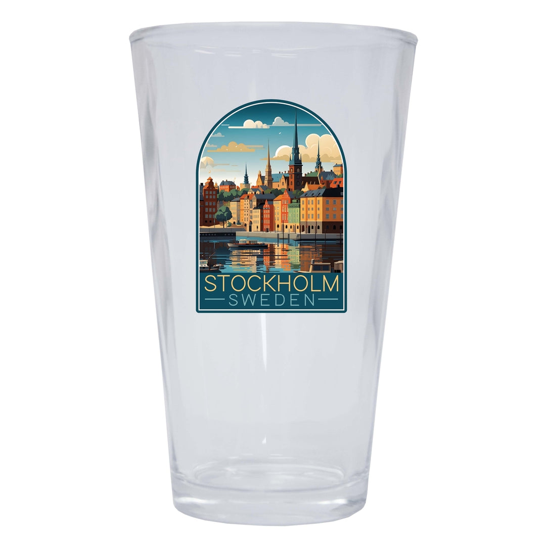 Stockholm Sweden Design A Souvenir 16 oz Pint Glass Image 1