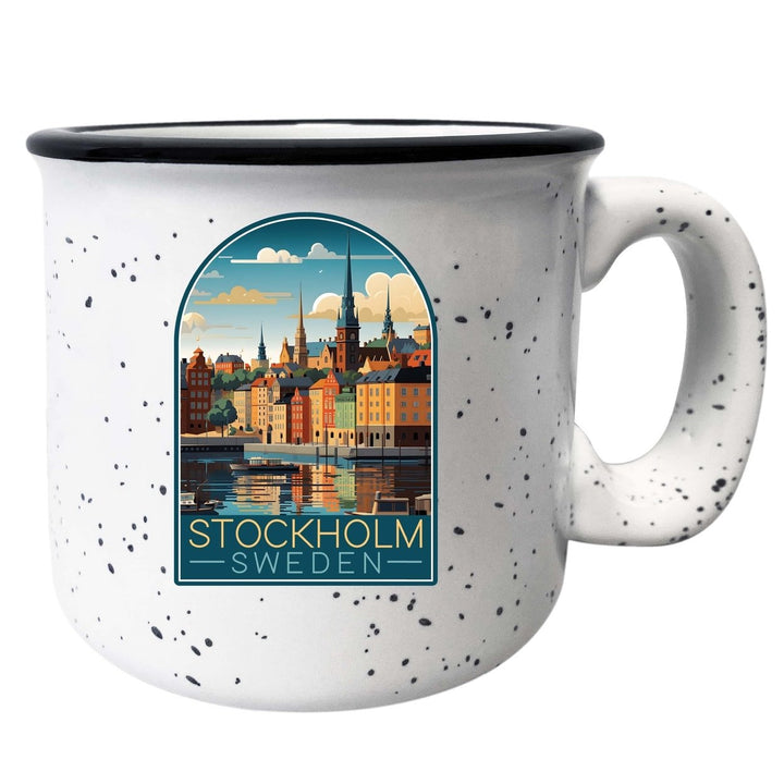 Stockholm Sweden Design A Souvenir 16 oz Ceramic camping mug Image 1