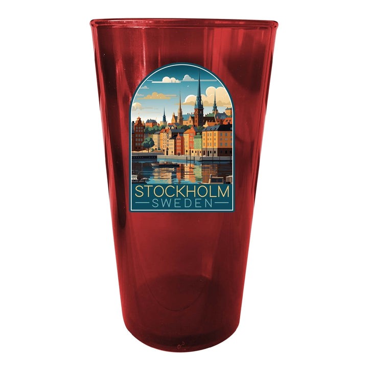 Stockholm Sweden Design A Souvenir Plastic 16 oz pint Image 1