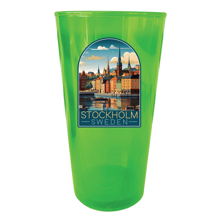 Stockholm Sweden Design A Souvenir Plastic 16 oz pint Image 3