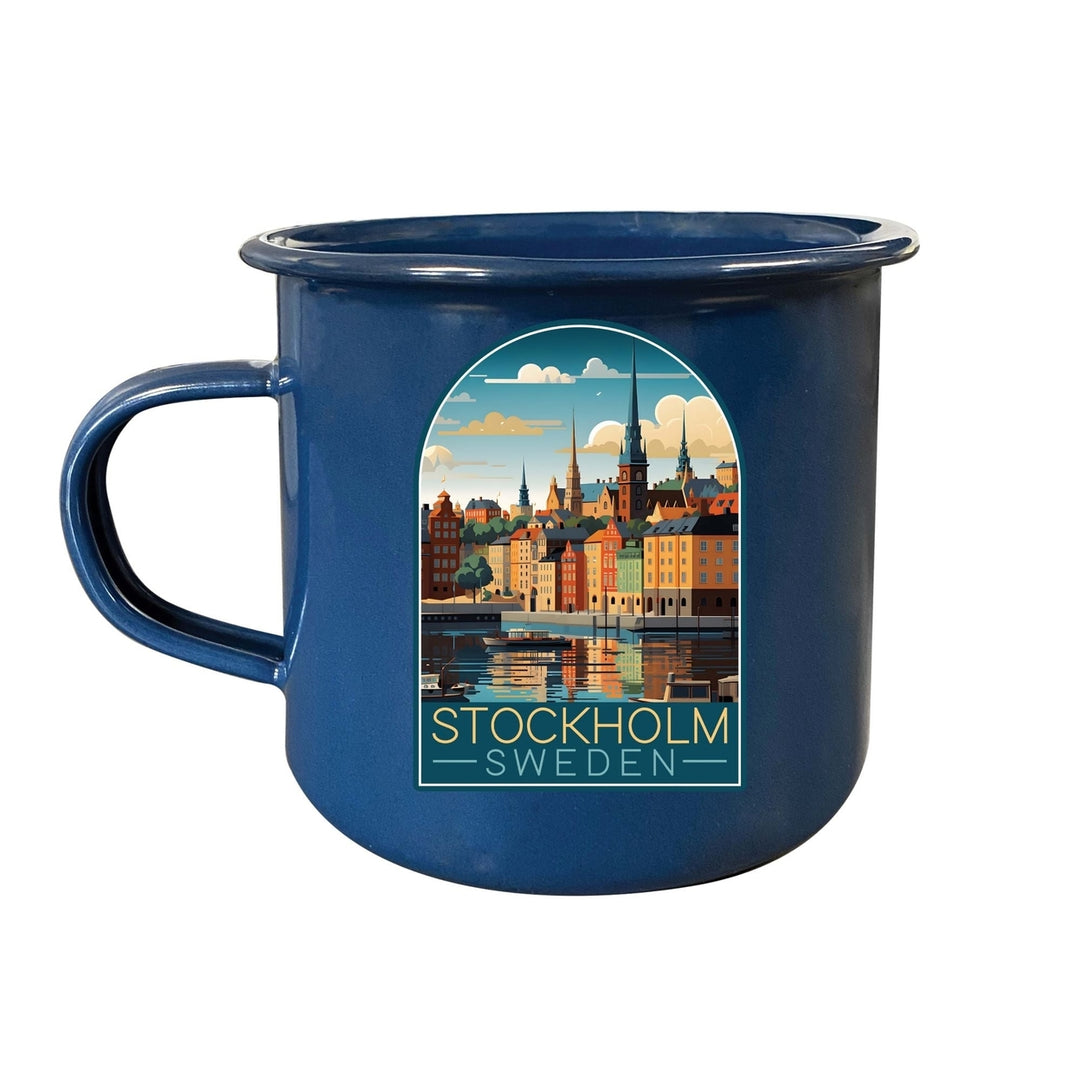 Stockholm Sweden Design A Souvenir Tin Camper Coffee Mug Image 2