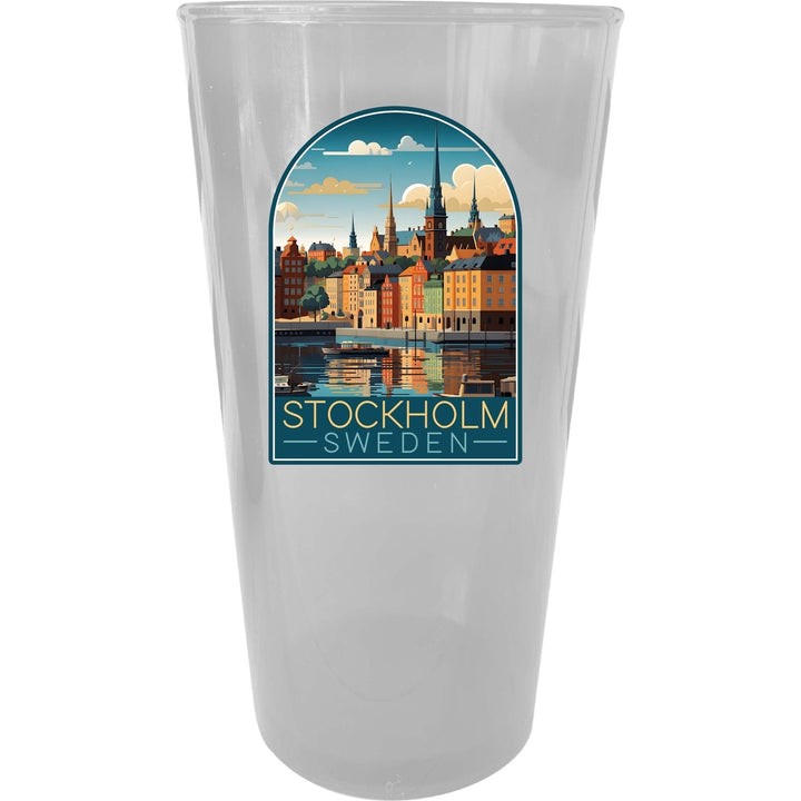 Stockholm Sweden Design A Souvenir Plastic 16 oz pint Image 4