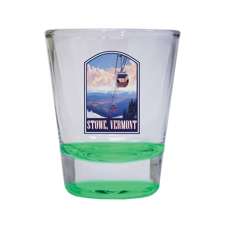 Stowe Mountain Vermont Design B Souvenir 2 Ounce Shot Glass Round Image 1