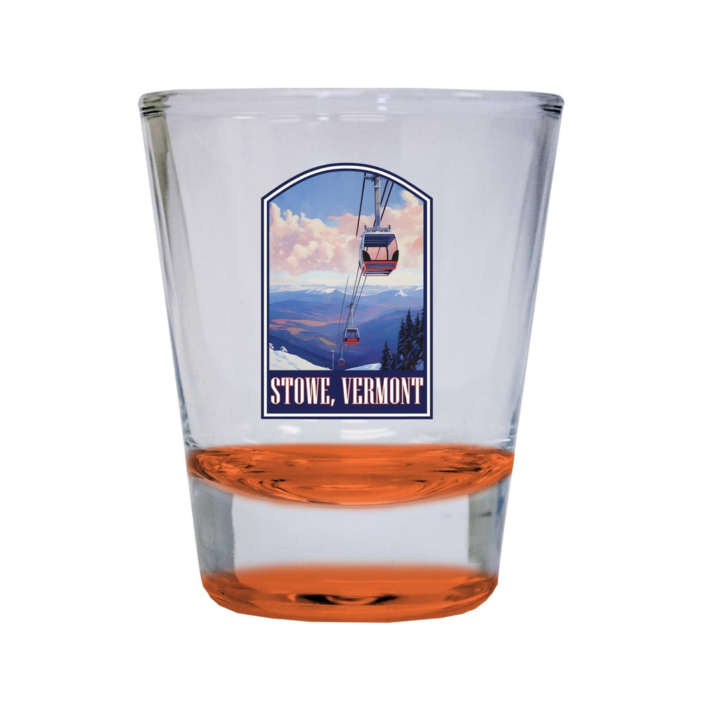 Stowe Mountain Vermont Design B Souvenir 2 Ounce Shot Glass Round Image 2