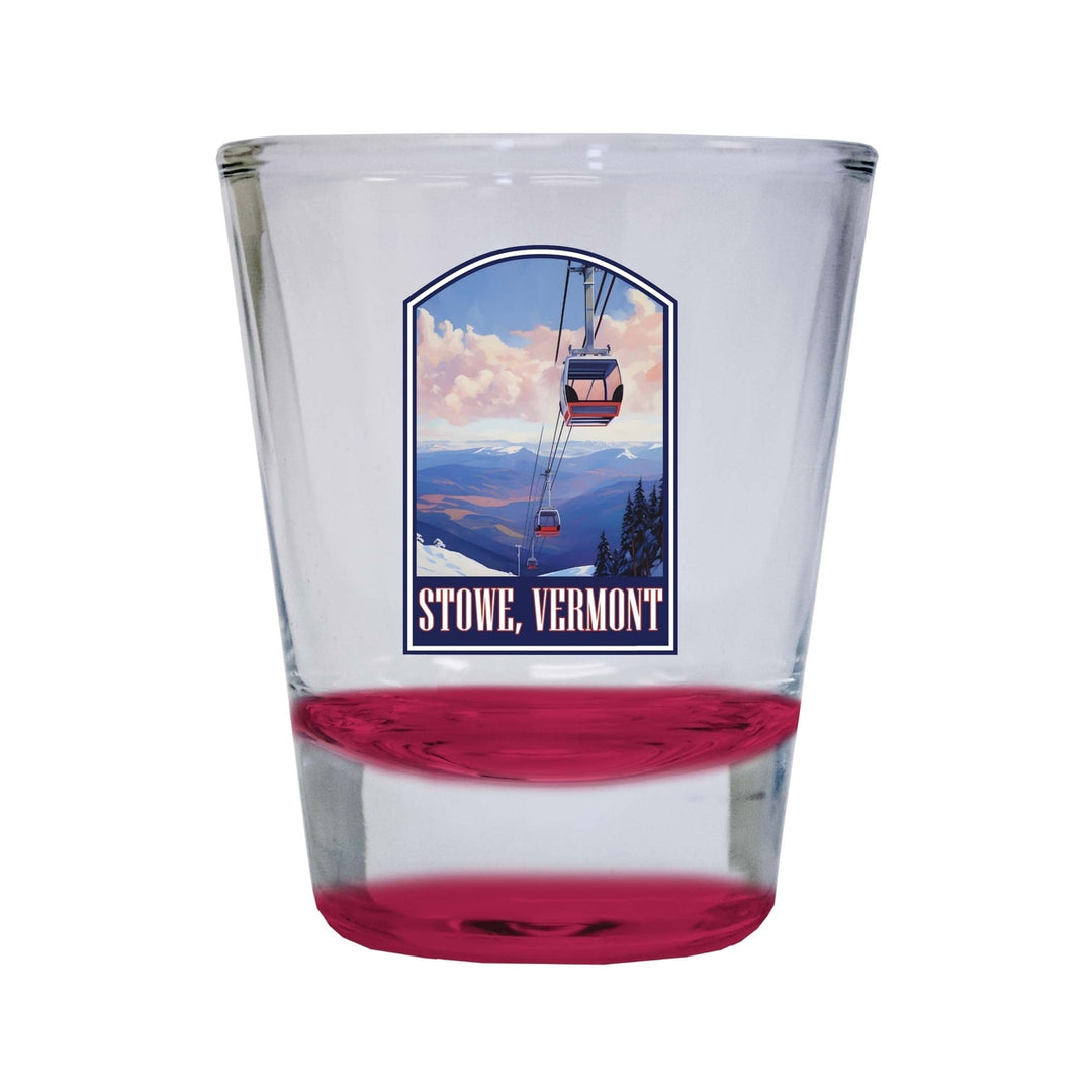 Stowe Mountain Vermont Design B Souvenir 2 Ounce Shot Glass Round Image 3