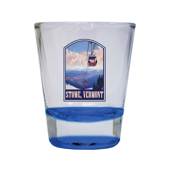 Stowe Mountain Vermont Design B Souvenir 2 Ounce Shot Glass Round Image 4