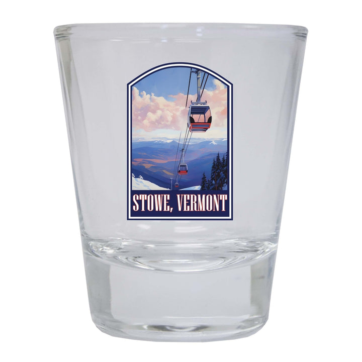 Stowe Mountain Vermont Design B Souvenir 2 Ounce Shot Glass Round Image 4