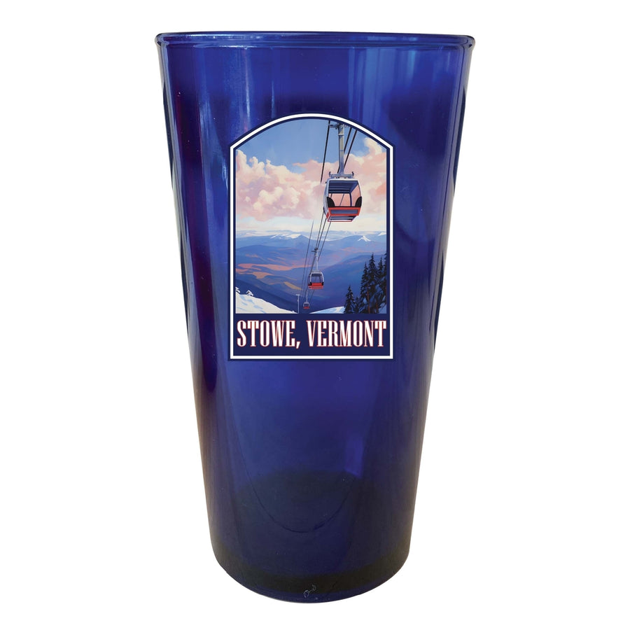 Stowe Mountain Vermont Design B Souvenir Plastic 16 oz pint Image 1