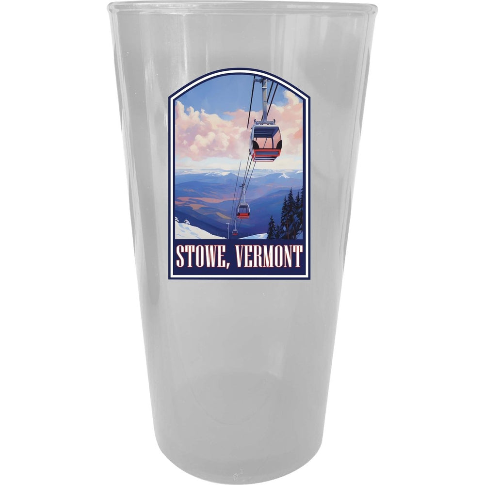 Stowe Mountain Vermont Design B Souvenir Plastic 16 oz pint Image 2