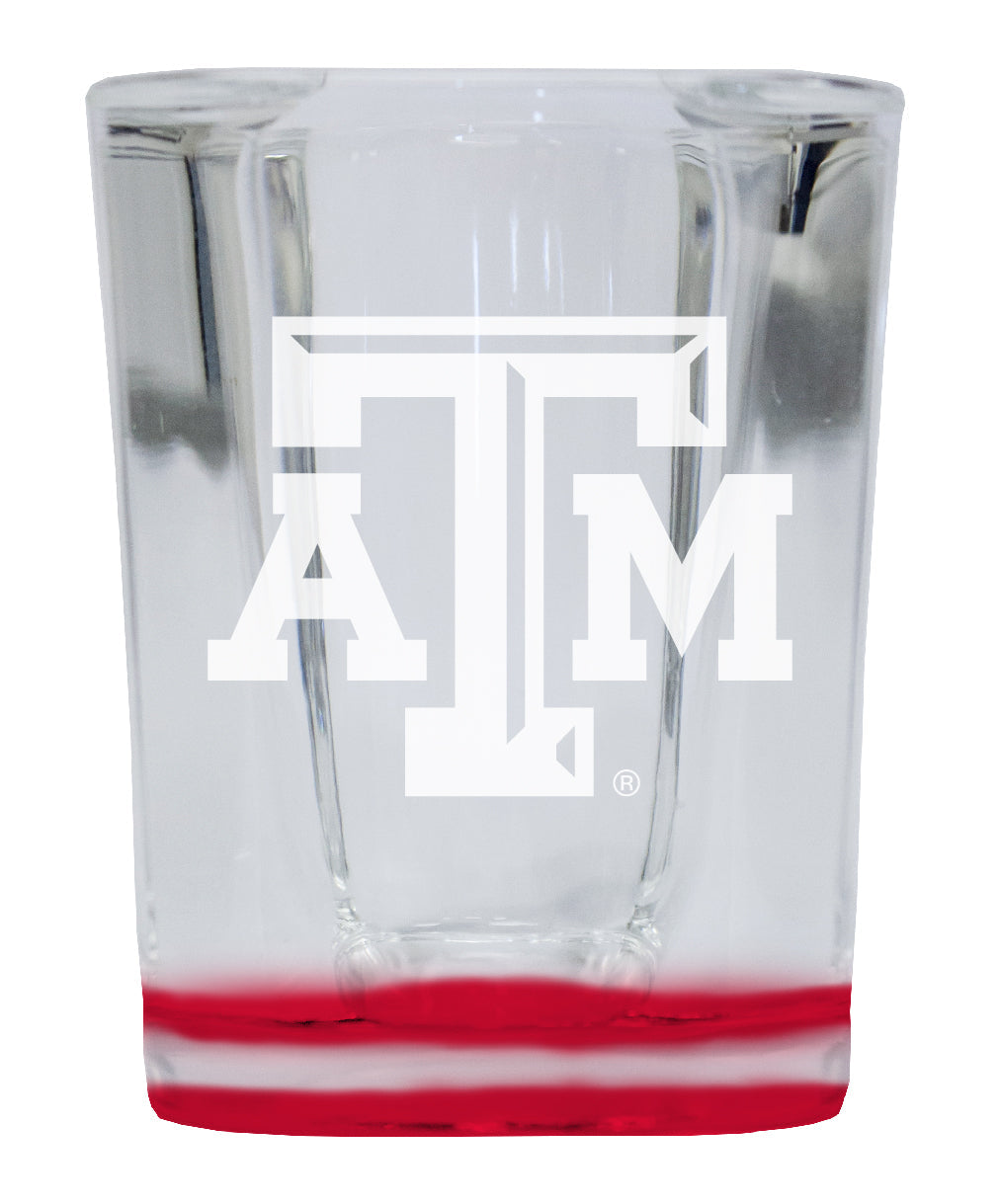 Texas AandM Aggies 2 Ounce Engraved Shot Glass Square Officially Licensed Collegiate Product Image 1