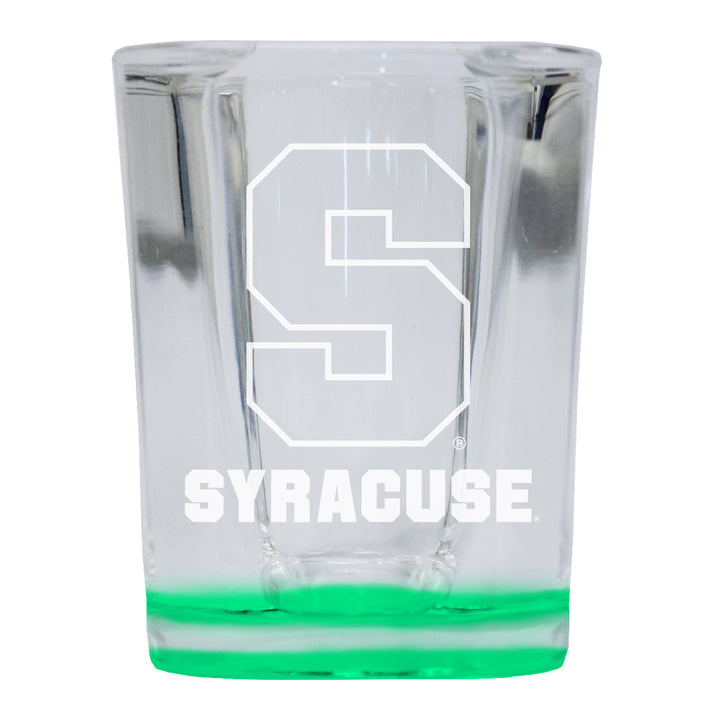 Syracuse Orange 2 Ounce Engraved Shot Glass Square Officially Licensed Collegiate Product Image 3