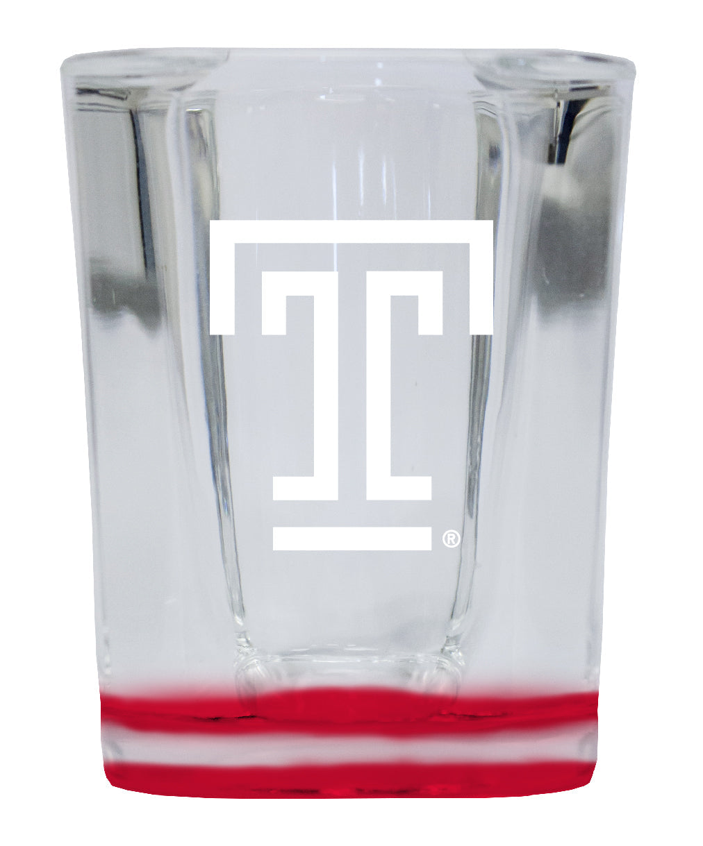 Temple University 2 Ounce Engraved Shot Glass Square Officially Licensed Collegiate Product Image 2