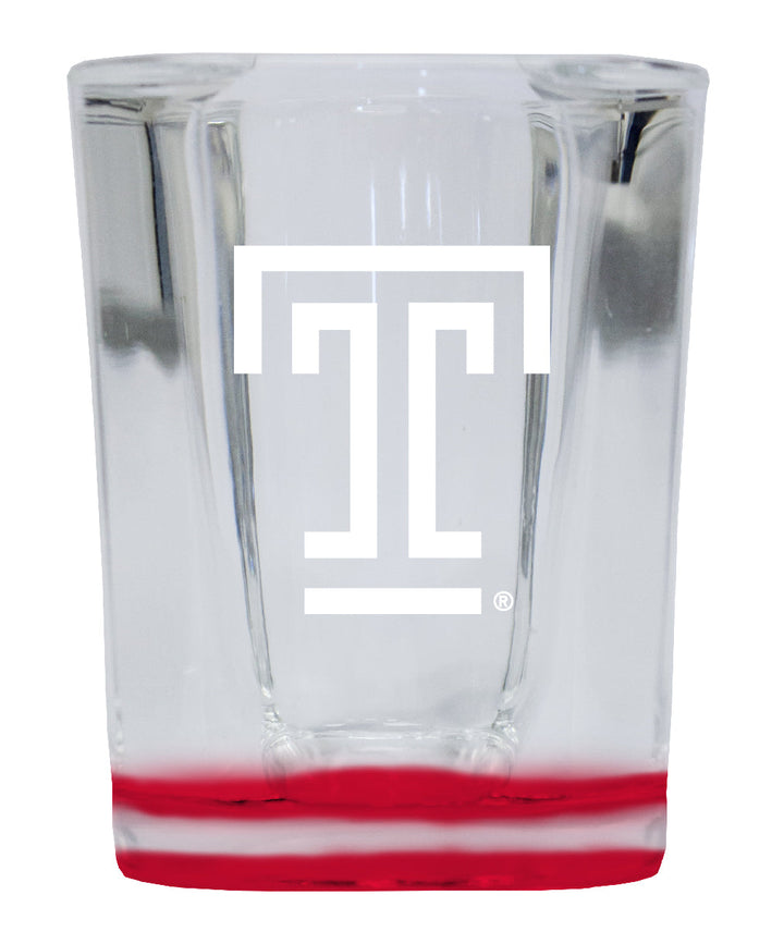 Temple University 2 Ounce Engraved Shot Glass Square Officially Licensed Collegiate Product Image 2