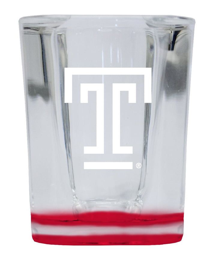 Temple University 2 Ounce Engraved Shot Glass Square Officially Licensed Collegiate Product Image 1