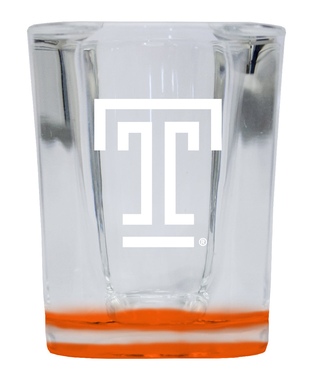 Temple University 2 Ounce Engraved Shot Glass Square Officially Licensed Collegiate Product Image 3