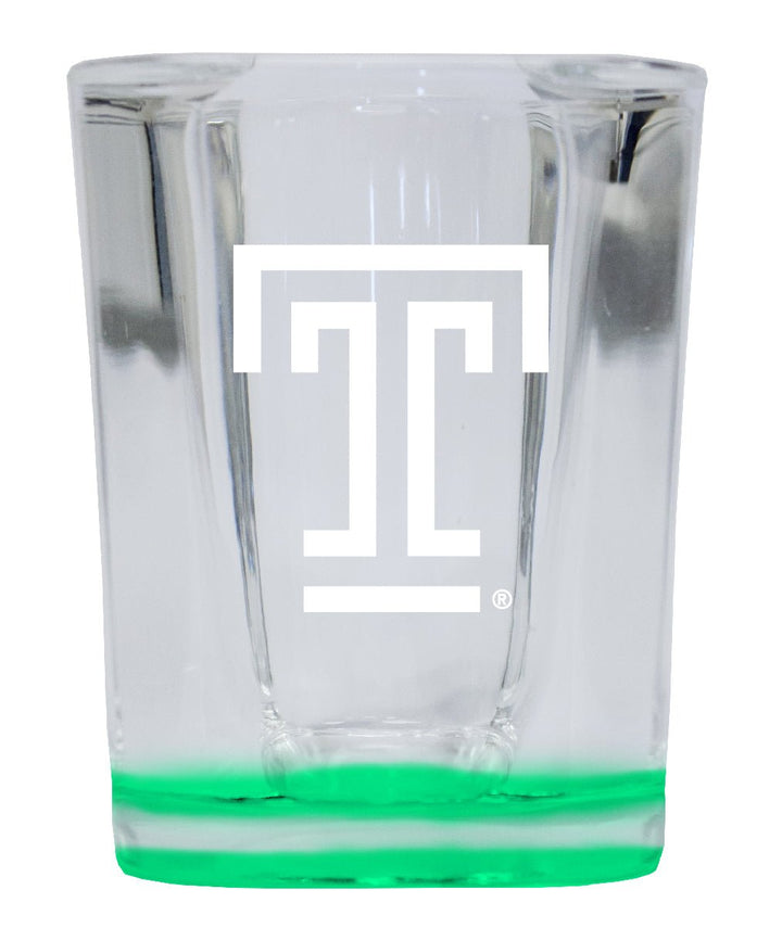 Temple University 2 Ounce Engraved Shot Glass Square Officially Licensed Collegiate Product Image 1