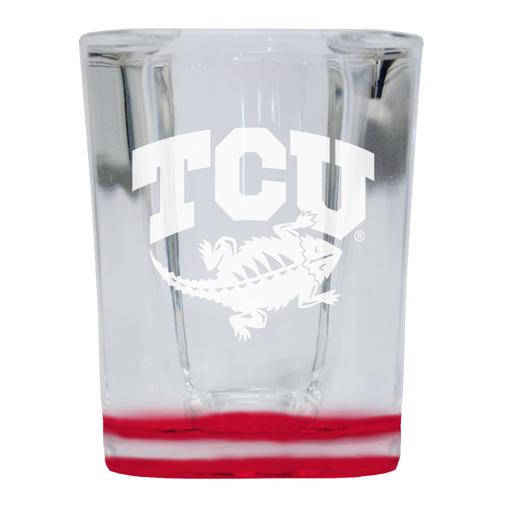 Texas Christian University 2 Ounce Engraved Shot Glass Square Officially Licensed Collegiate Product Image 2