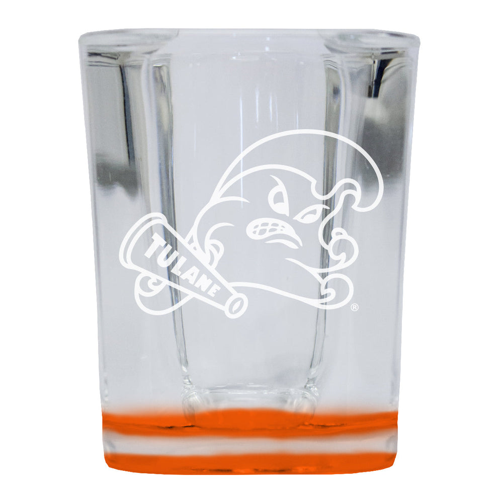 Tulane University Green Wave 2 Ounce Engraved Shot Glass Square Officially Licensed Collegiate Product Image 2