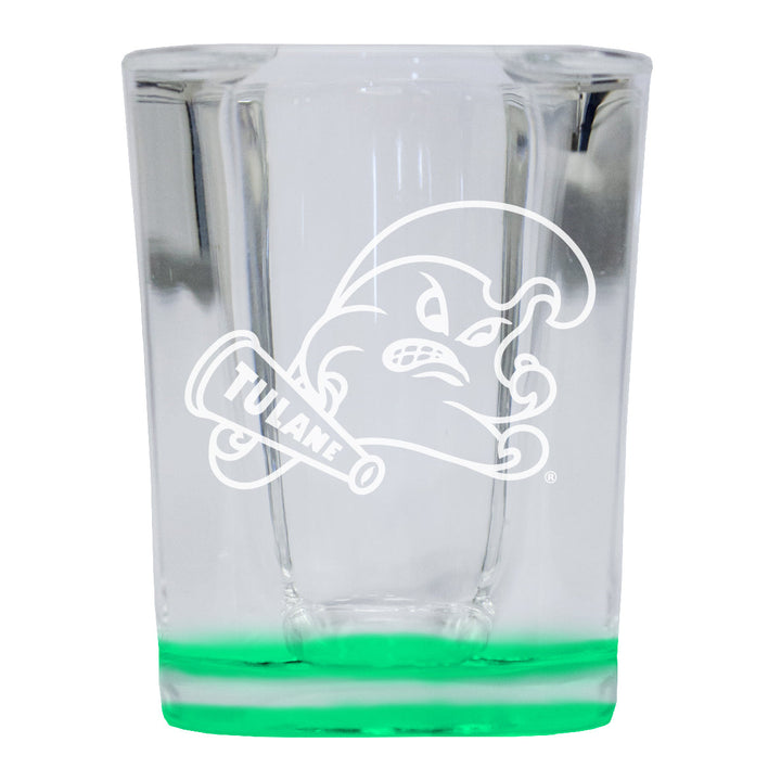 Tulane University Green Wave 2 Ounce Engraved Shot Glass Square Officially Licensed Collegiate Product Image 3