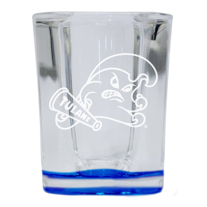 Tulane University Green Wave 2 Ounce Engraved Shot Glass Square Officially Licensed Collegiate Product Image 1