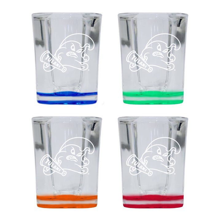 Tulane University Green Wave 2 Ounce Engraved Shot Glass Square Officially Licensed Collegiate Product Image 4