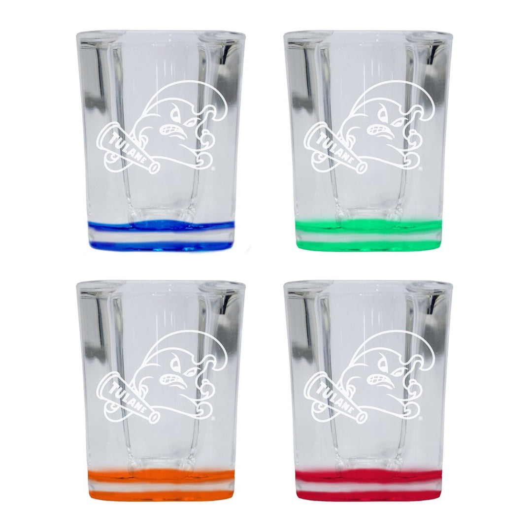 Tulane University Green Wave 2 Ounce Engraved Shot Glass Square Officially Licensed Collegiate Product Image 1