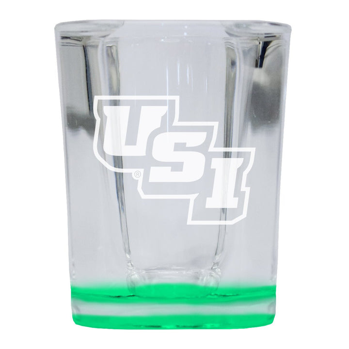 University of Southern Indiana 2 Ounce Engraved Shot Glass Square Officially Licensed Collegiate Product Image 1