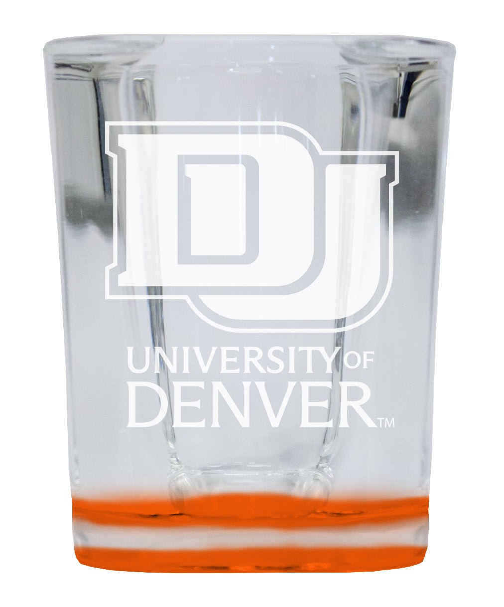 University of Denver Pioneers 2 Ounce Engraved Shot Glass Square Officially Licensed Collegiate Product Image 1