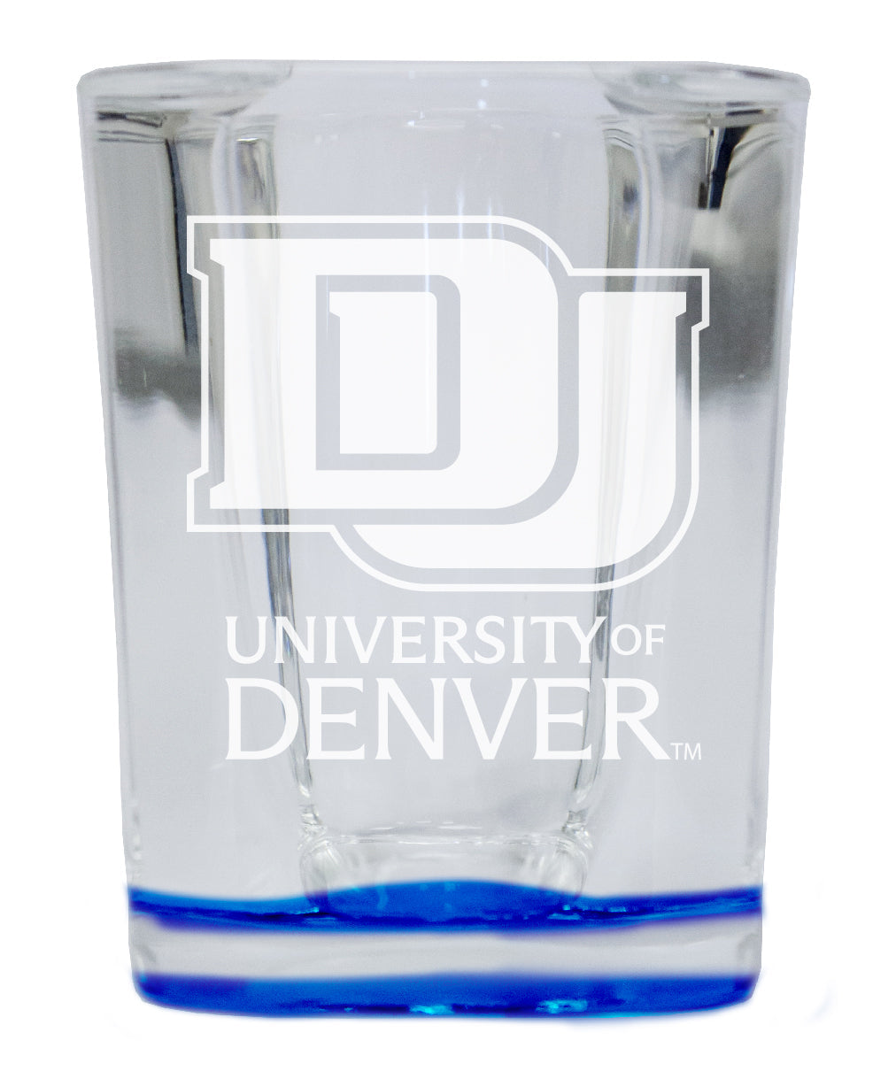 University of Denver Pioneers 2 Ounce Engraved Shot Glass Square Officially Licensed Collegiate Product Image 4