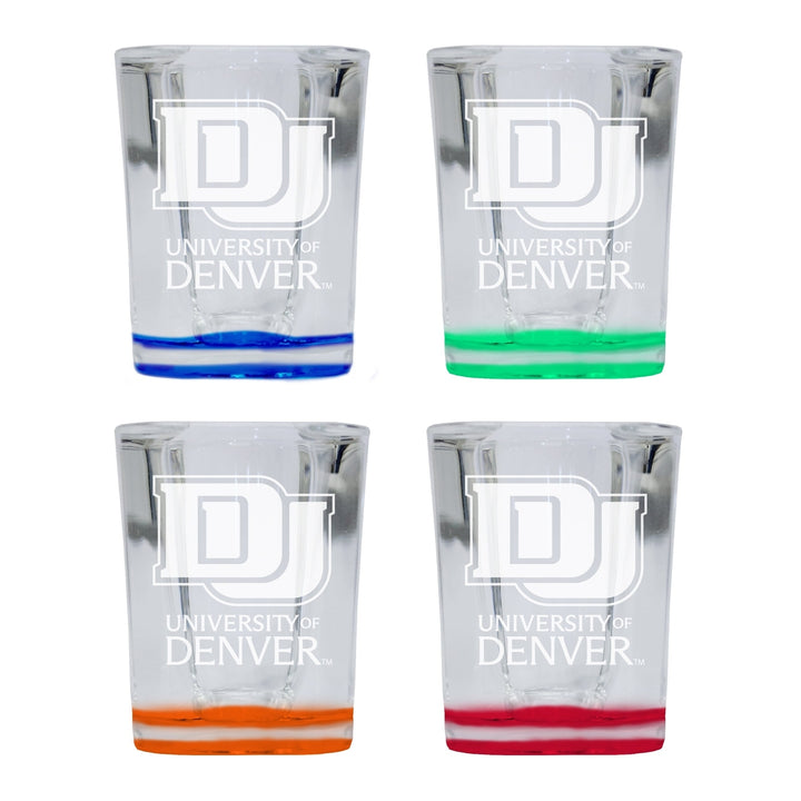 University of Denver Pioneers 2 Ounce Engraved Shot Glass Square Officially Licensed Collegiate Product Image 4