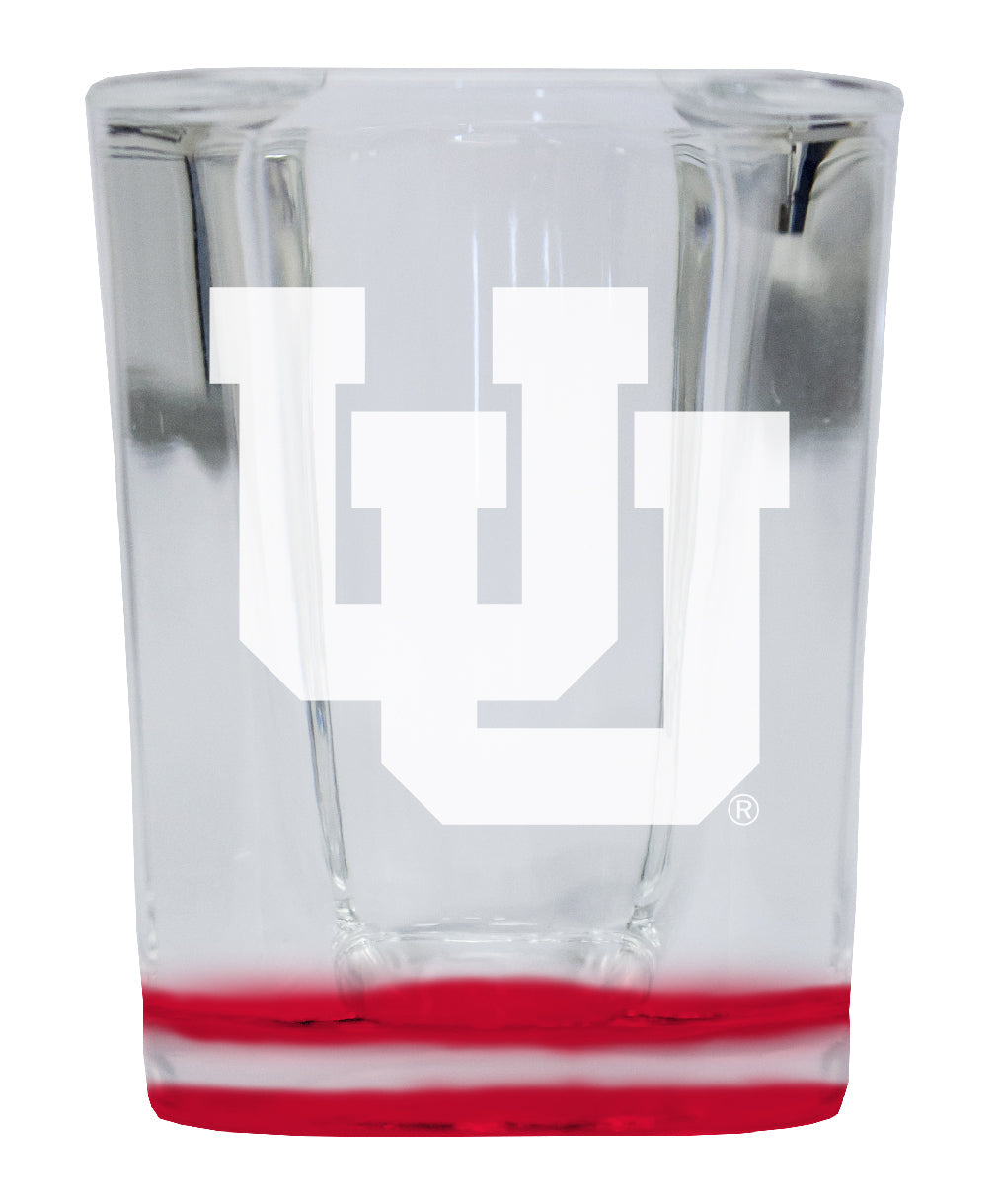 Utah Utes 2 Ounce Engraved Shot Glass Square Officially Licensed Collegiate Product Image 1