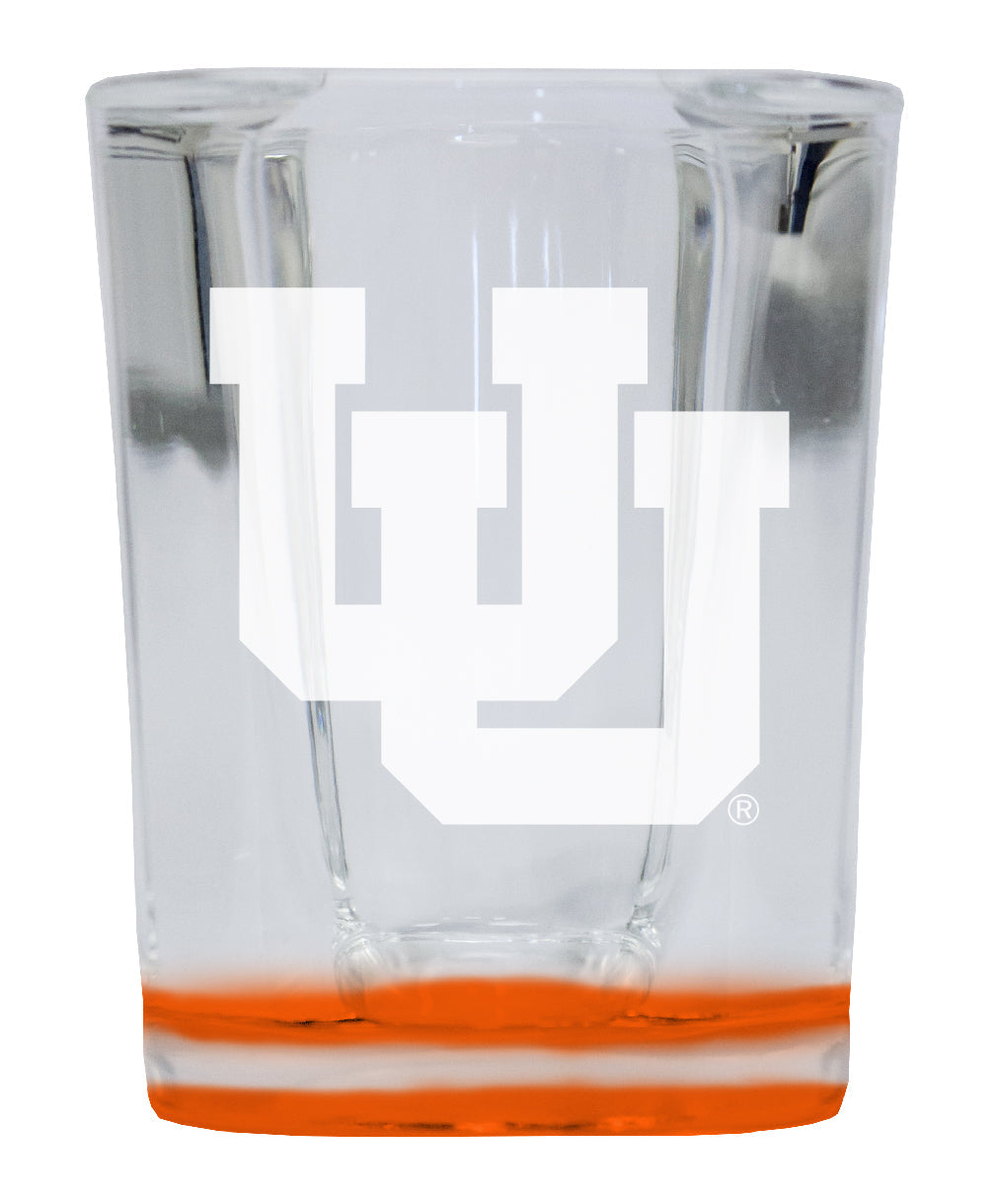 Utah Utes 2 Ounce Engraved Shot Glass Square Officially Licensed Collegiate Product Image 2