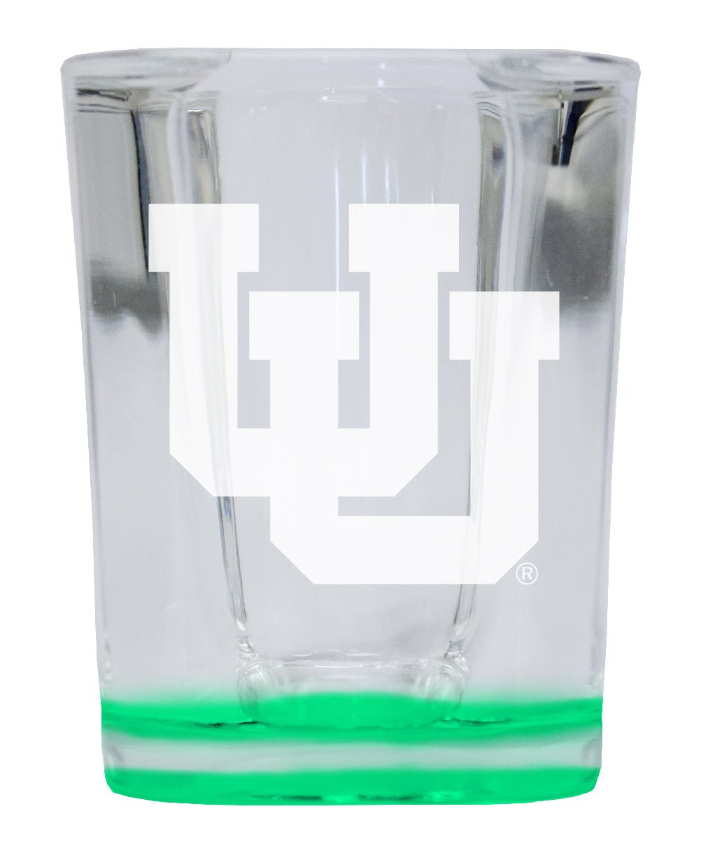 Utah Utes 2 Ounce Engraved Shot Glass Square Officially Licensed Collegiate Product Image 3