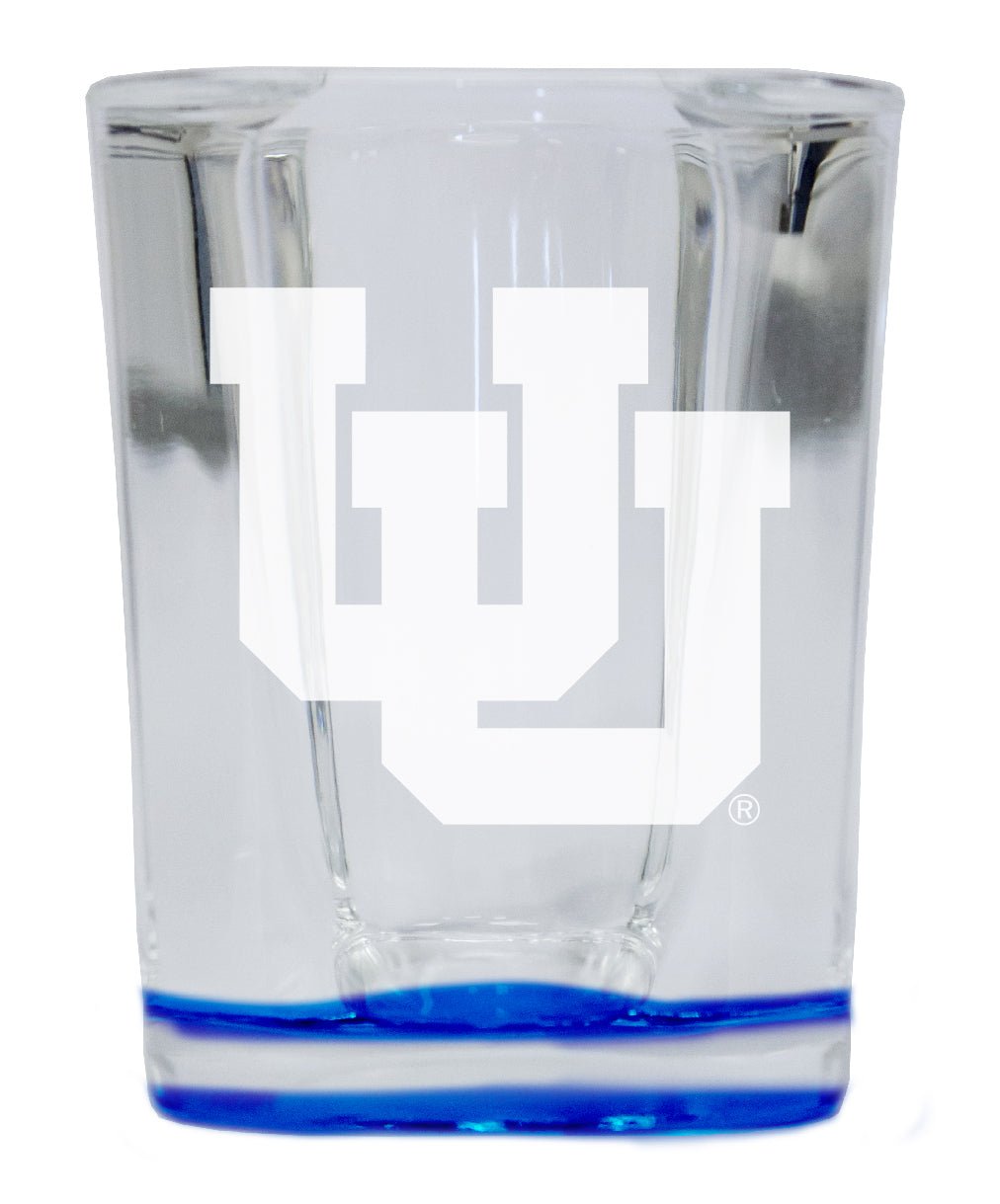 Utah Utes 2 Ounce Engraved Shot Glass Square Officially Licensed Collegiate Product Image 1