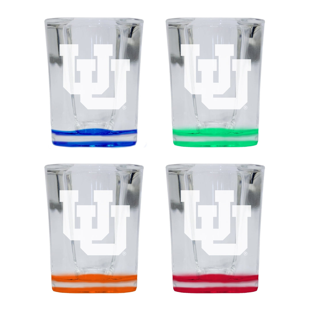 Utah Utes 2 Ounce Engraved Shot Glass Square Officially Licensed Collegiate Product Image 4