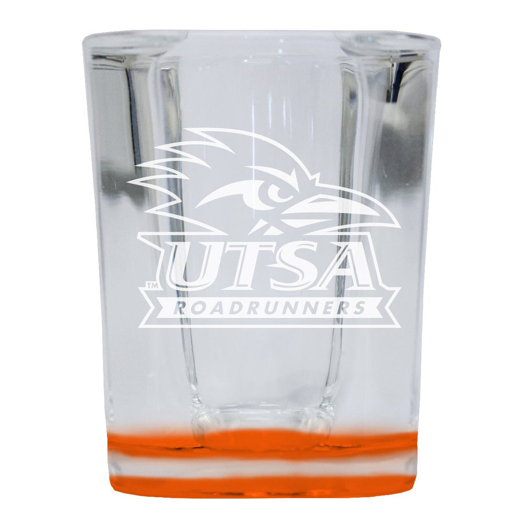 UTSA Road Runners 2 Ounce Engraved Shot Glass Square Officially Licensed Collegiate Product Image 2