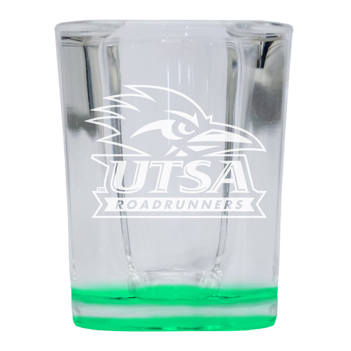 UTSA Road Runners 2 Ounce Engraved Shot Glass Square Officially Licensed Collegiate Product Image 3