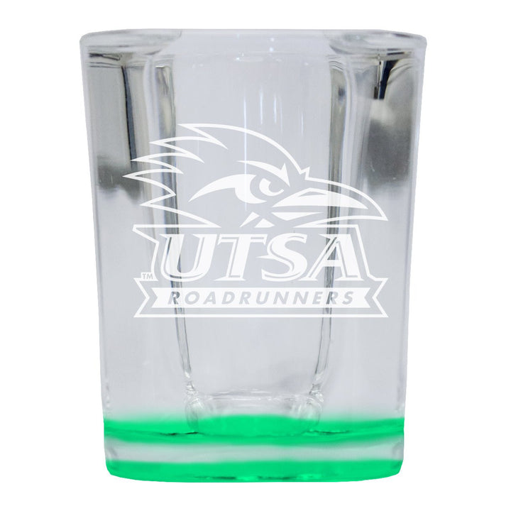 UTSA Road Runners 2 Ounce Engraved Shot Glass Square Officially Licensed Collegiate Product Image 1