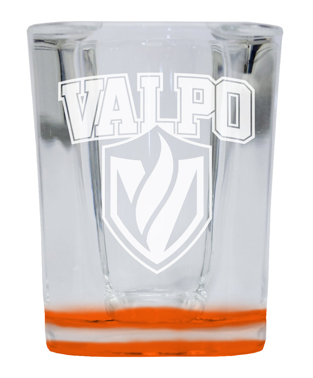 Valparaiso University 2 Ounce Engraved Shot Glass Square Officially Licensed Collegiate Product Image 2