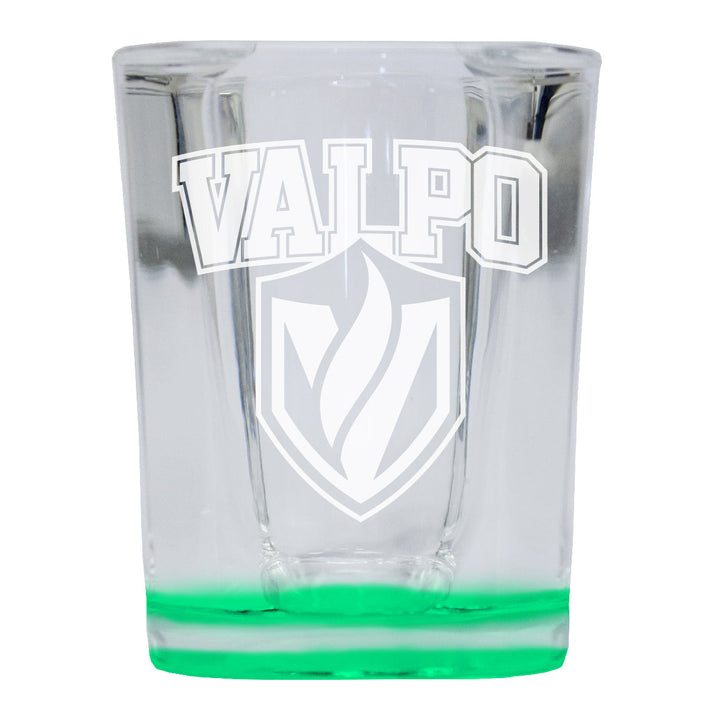 Valparaiso University 2 Ounce Engraved Shot Glass Square Officially Licensed Collegiate Product Image 3