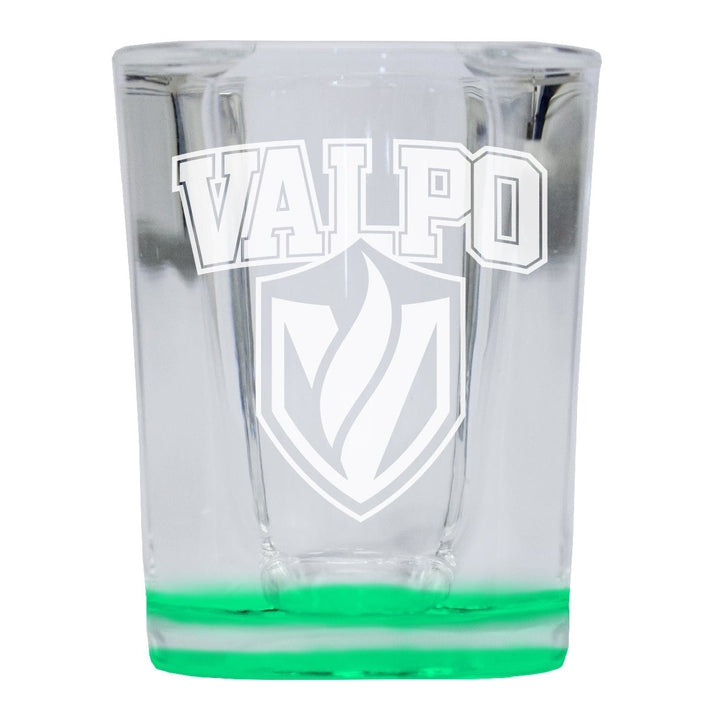 Valparaiso University 2 Ounce Engraved Shot Glass Square Officially Licensed Collegiate Product Image 1