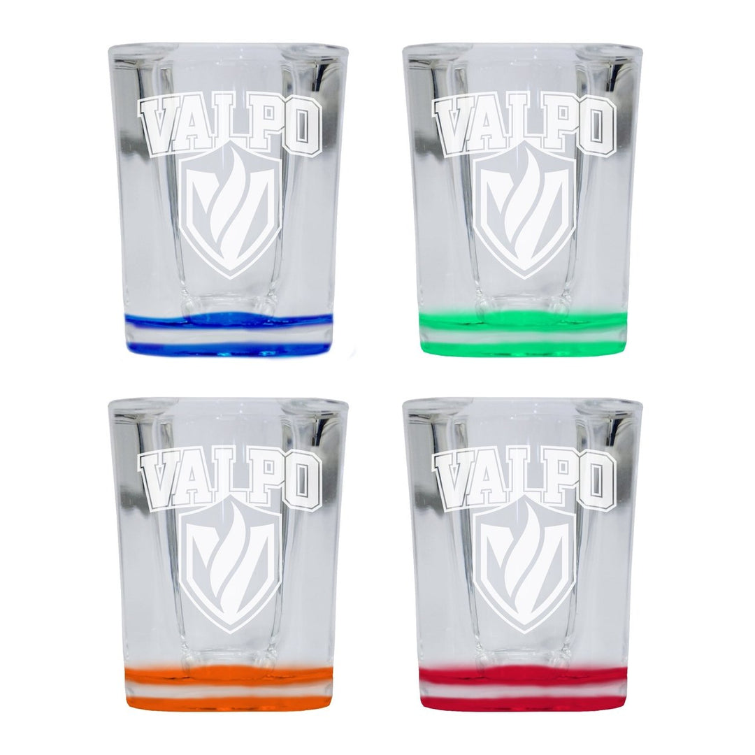 Valparaiso University 2 Ounce Engraved Shot Glass Square Officially Licensed Collegiate Product Image 1