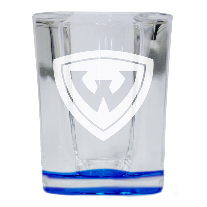 Wayne State 2 Ounce Engraved Shot Glass Square Officially Licensed Collegiate Product Image 4