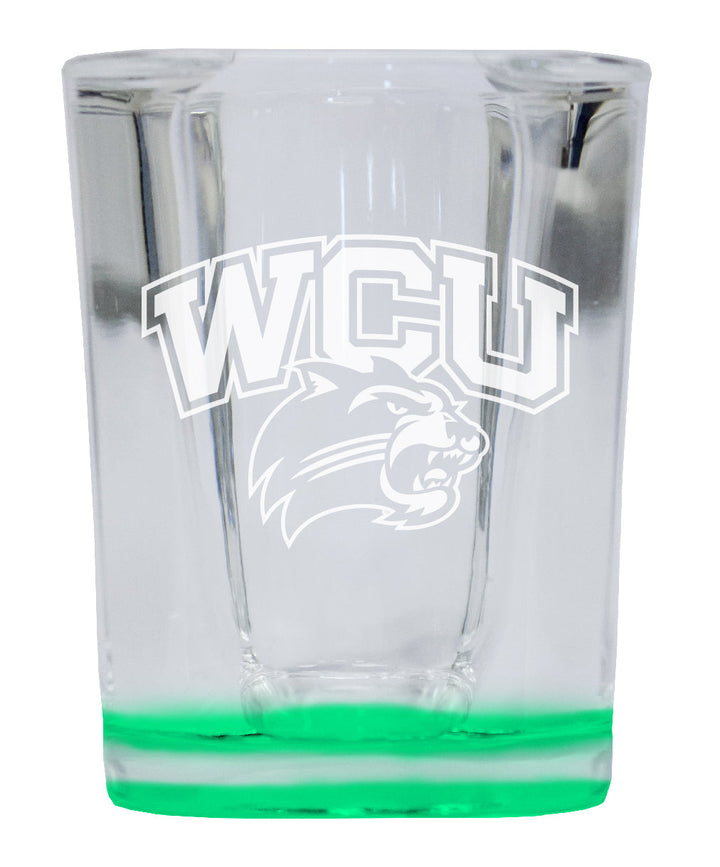 Western Carolina University 2 Ounce Engraved Shot Glass Square Officially Licensed Collegiate Product Image 3